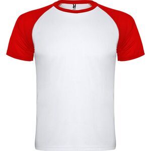 Roly Childrens/Kids Indianapolis Short-Sleeved Sports T-Shirt / White/Red